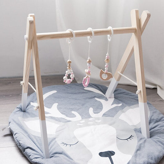 3Pcs/Set Baby Rattles Wooden Beads Pendant Crib Mobile Baby Toys Bed Hanging Decor Handmade Stroller Accessories Infant Products