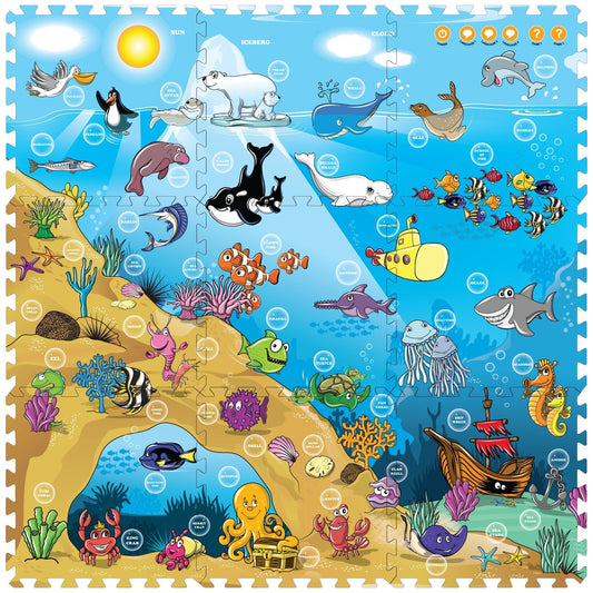 9 Piece Interactive Playmat I-Mat, under the Sea , 48X48 Inch (Pack of 1)